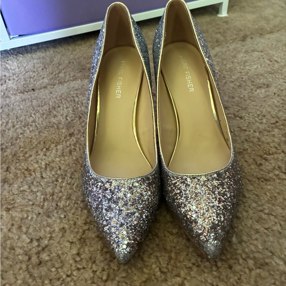 Marc Fisher Silver Heels Sparkling Glamour